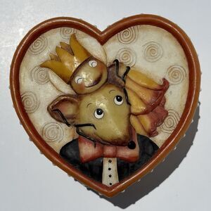 Artisan Flair “One Enchanted Evening” Heart Shaped Trinket Box Mouse True Love